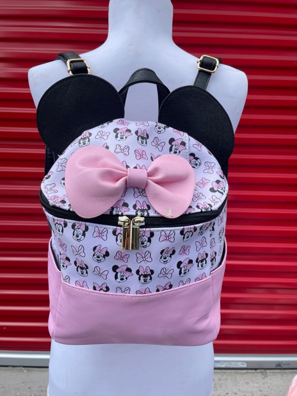 Kids Pink Minnie Mouse Bow Backpack